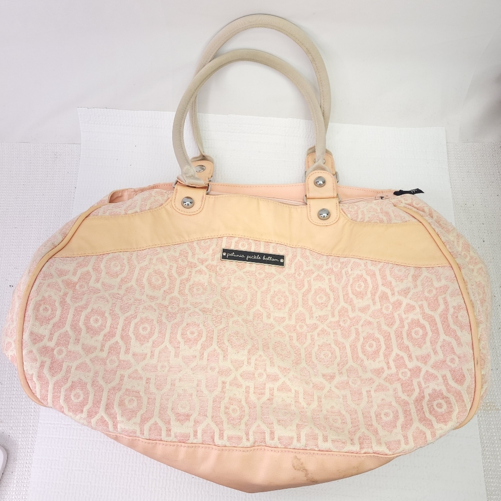 Petunia Pickle Bottom Diaper Bag Pink Oversized Shoppers Tote Baby Handbag